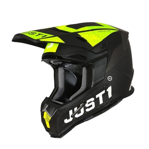 CASCO JUST1 J22 CARBON AMARILLO FLUO NEGRO